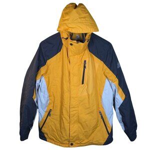 ZeroXposur Mens Insulated Winter Jacket XL Yellow Hooded Full-Zip Waterproof